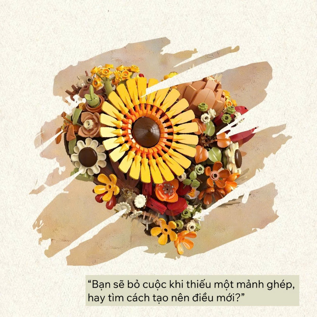 Đồ chơi lắp ráp khung ảnh hoa hướng dương, Mô hình đồ chơi lắp ghép trang trí, quà tặng ý nghĩa