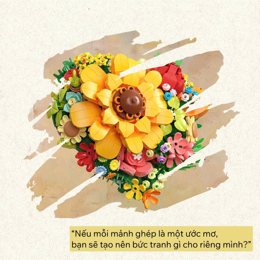 Đồ chơi lắp ráp khung ảnh hoa hướng dương, Mô hình đồ chơi lắp ghép trang trí, quà tặng ý nghĩa