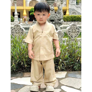 1Nút Bé Trai Vải Ấn Độ Cao Cấp # Đồ Bộ Bé Đi Chùa