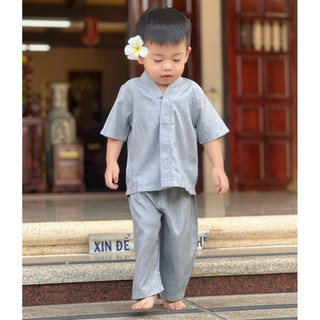 1Nút Bé Trai Vải Ấn Độ Cao Cấp # Đồ Bộ Bé Đi Chùa