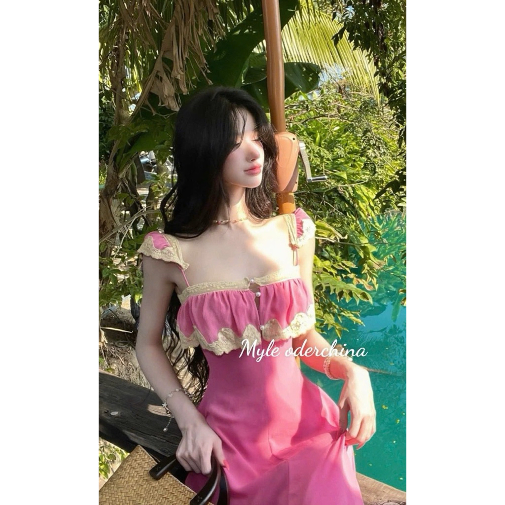 Đầm maxi viền ren cánh tiên IU