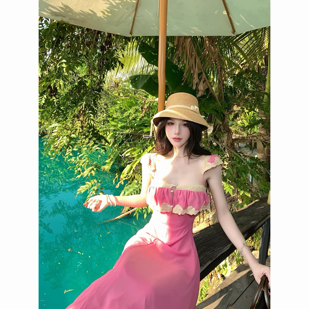 Đầm maxi viền ren cánh tiên IU