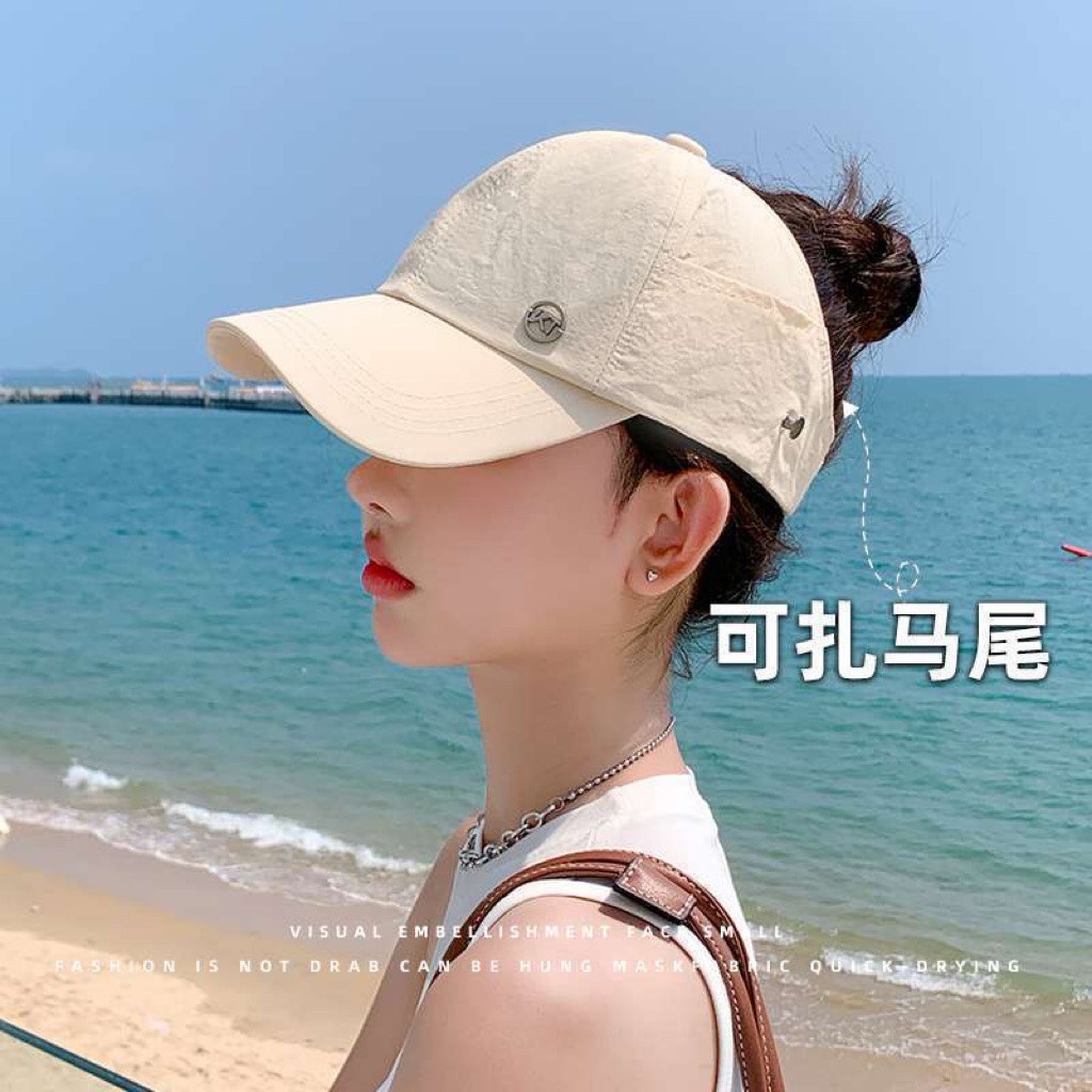 Mũ thể thao hở chóp nam nữ, vải nỉ thoáng mát, logo KT hợp kim, chống nắng chống tia UV UPF50+