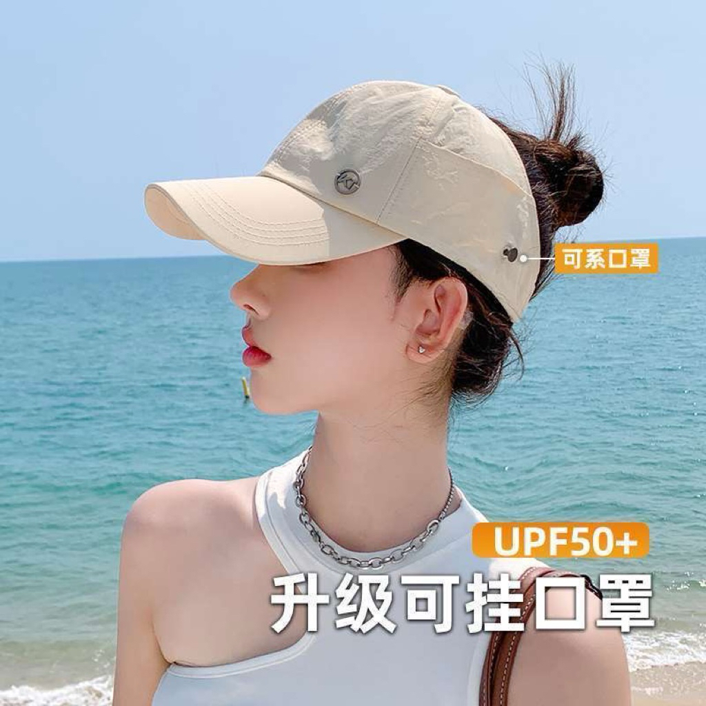 Mũ thể thao hở chóp nam nữ, vải nỉ thoáng mát, logo KT hợp kim, chống nắng chống tia UV UPF50+