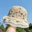 Mũ Mùa Hè Nữ Ren Hoa Beanies Đi Biển Du Lịch Cotton Đan Thủ Công Thời Trang Dễ Thương
