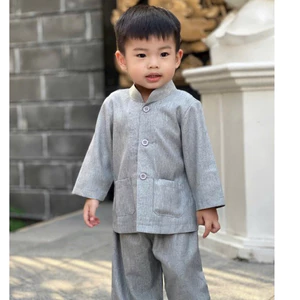 Ltụ Bé Trai Vải ẤnĐộ Cao Cấp # Nút Nhựa #Đồ Bộ Đi Chùa Bé