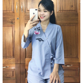 Xéo Nơ in Hoa Nữ # Đồ Lam Đi Chùa