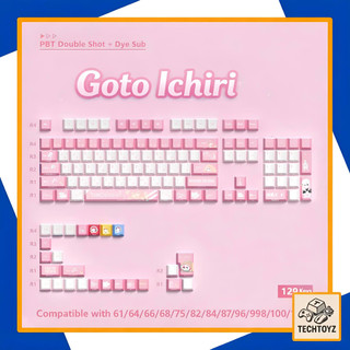 [ Xuyên Led ] Goto Ichiri Keycap - Bocchi The Rock - PBT Double Shot + DyeSub - Cherry Profile - Keycaps Xuyên Led