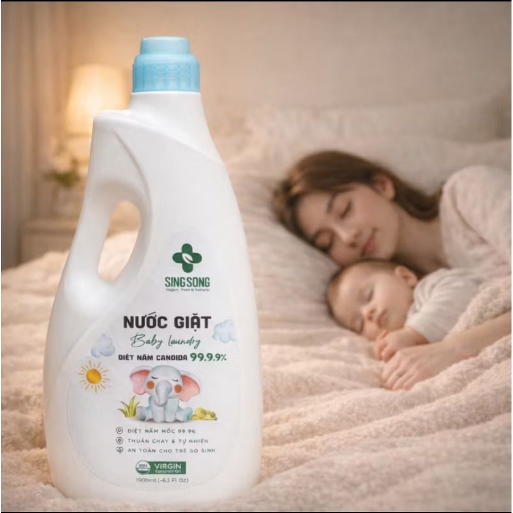 Nước giặt Singsong - 100% tự nhiên cho da nhạy cảm, dị ứng, viêm da