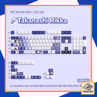 [ Xuyên Led ] Rikka Takanashi Keycap - PBT Double Shot + DyeSub - Cherry Profile - Keycaps Xuyên Led