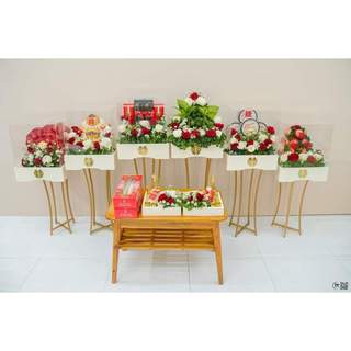 Bộ kệ gấp gọn mặt tròn 7 cái để tráp lễ, mâm quả cưới hỏi
