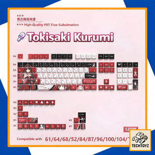 [ Xuyên Led ] Tokisaki Kurumi - PBT Double Shot + DyeSub - Cherry Profile - Keycaps Xuyên Led