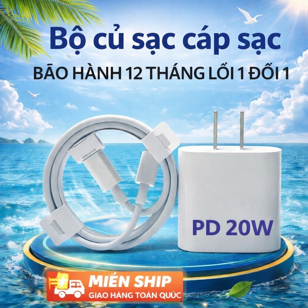 Sạc nhanh PD 20W Không Nóng Máy ,An Toàn Ổn Định bảo hành 12 tháng PKT