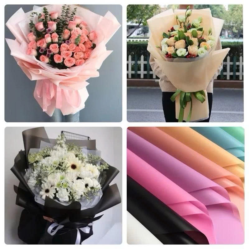 Tập 20 tờ giấy MIKA TRƠN ,bóng mờ gói hoa