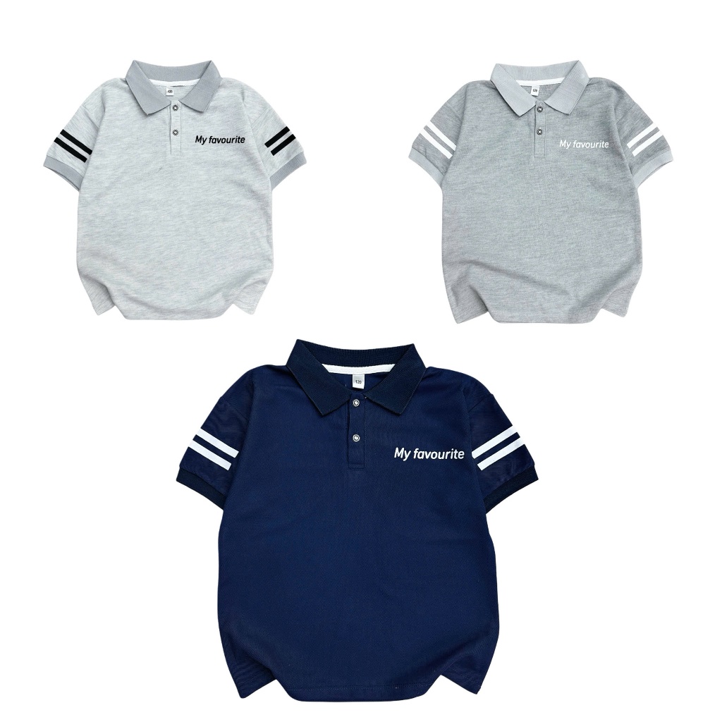 Áo polo cộc tay CAO CẤP chất liệu cotton cá sấu mềm, đứng form cho bé trai từ 17-60kg.