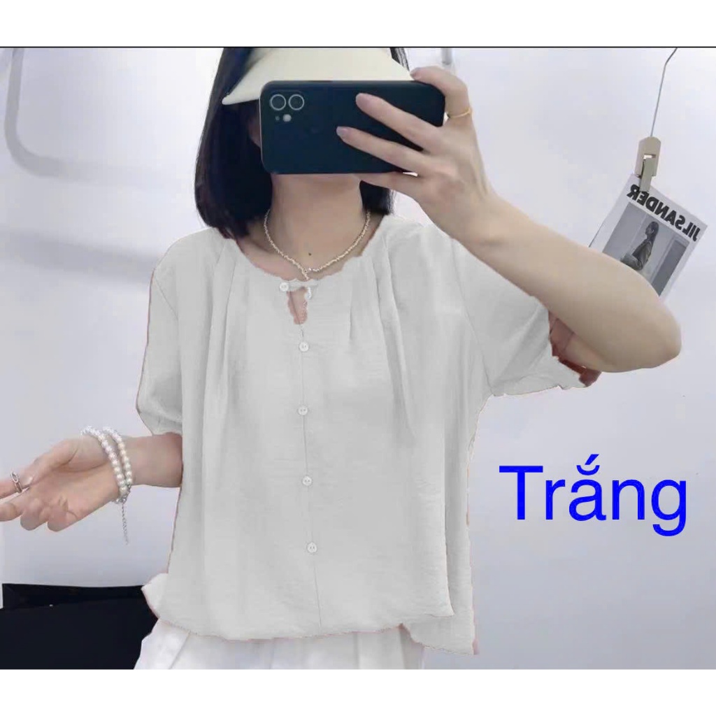 H01- Áo Sơ Mi mặc mùa hè, Phom suông dễ mặc, Chất liệu tơ xước nhật, Giặt tay giặt máy vô tư, Đơn giản tinh tế.