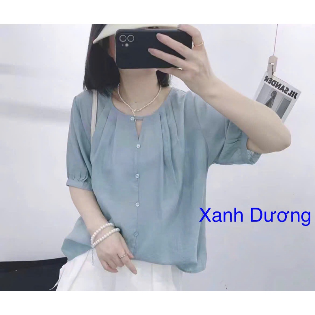 H01- Áo Sơ Mi mặc mùa hè, Phom suông dễ mặc, Chất liệu tơ xước nhật, Giặt tay giặt máy vô tư, Đơn giản tinh tế.