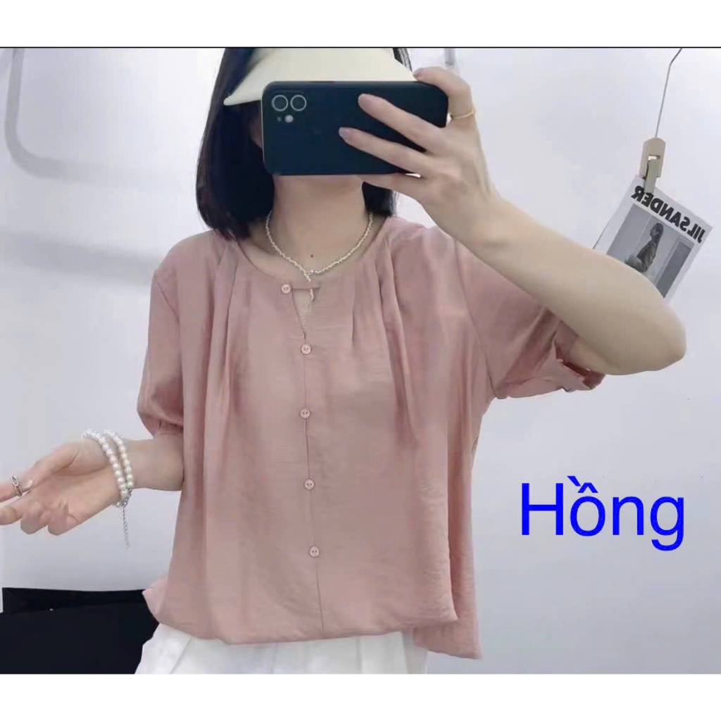 H01- Áo Sơ Mi mặc mùa hè, Phom suông dễ mặc, Chất liệu tơ xước nhật, Giặt tay giặt máy vô tư, Đơn giản tinh tế.