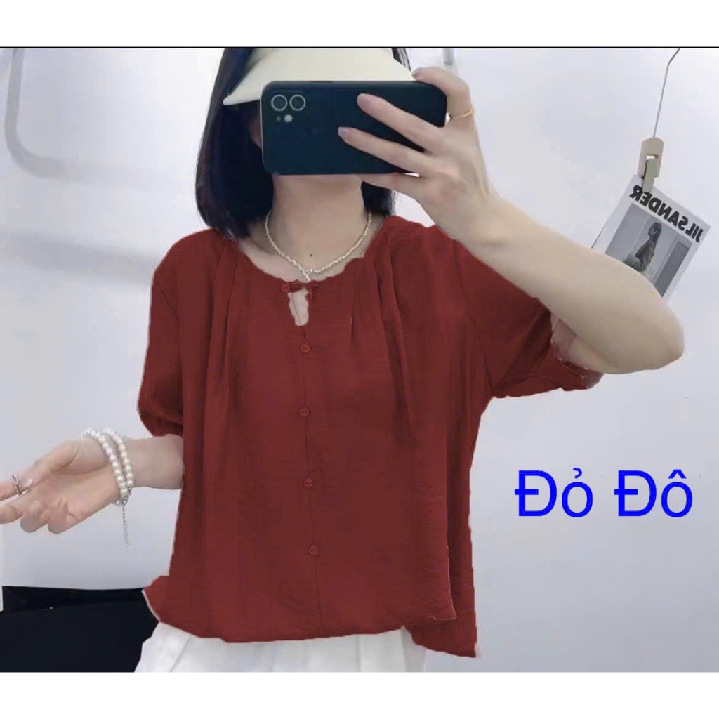 H01- Áo Sơ Mi mặc mùa hè, Phom suông dễ mặc, Chất liệu tơ xước nhật, Giặt tay giặt máy vô tư, Đơn giản tinh tế.