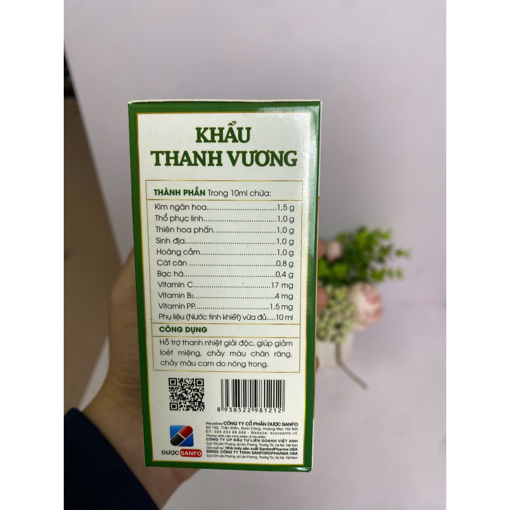 Siro Khẩu Thanh Vương, hỗ trợ thanh nhiệt giải độc, giúp giảm loét miệng, chảy máu chân răng