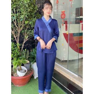 3Nút Nữ LụaPháp Cao Cấp # Jacket, Dress #Đồ Lam Đi Chùa