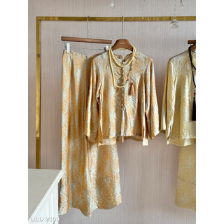 Set Pháp Phục Như Ý Tơ Tằm Ánh Nhũ Mix Quần Suông