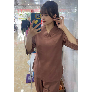 1Nút Trơn Nữ # Quần Áo Đi Chùa