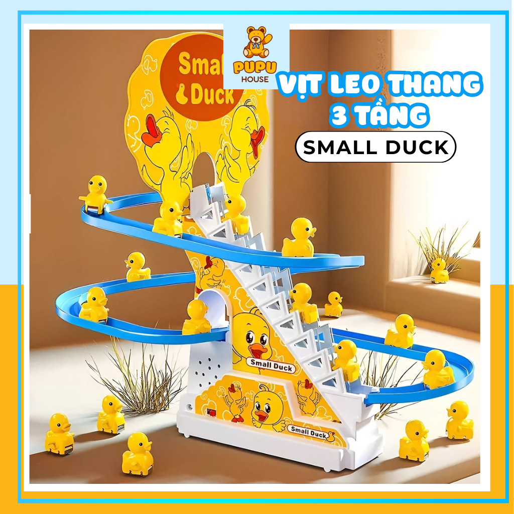 Vịt Leo Cầu Thang Đồ Chơi Cầu Trượt Con Vịt Leo Thang Đồ Chơi Vịt 3 6 9 12 Vịt Có Nhạc Đèn Vịt Vàng-PUPU HOUSE