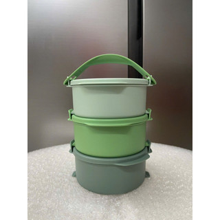 Cặp lồng cơm 550ml Tupperware dùng được trong lò vi sóng, có quai xách, tháo rời được