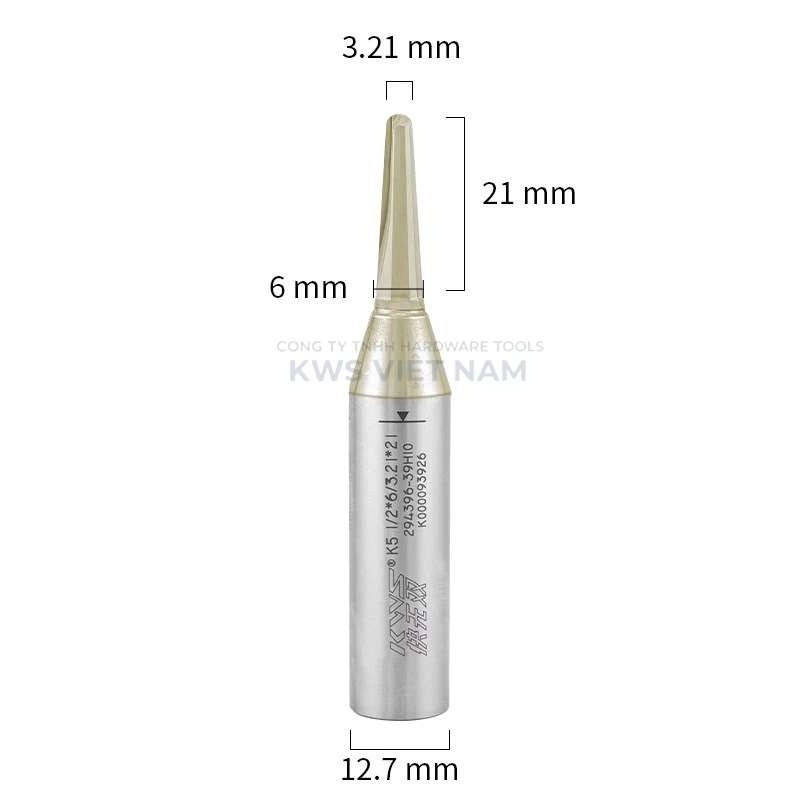 Mũi Soi Rãnh Router Bit KWS Phủ Titanium – Mũi Phay Chữ V Cung Tròn Cắt MDF Plywood Gỗ Công Nghiệp