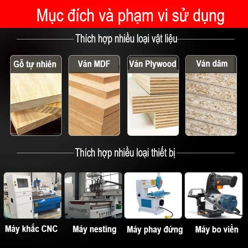 Mũi Soi Rãnh Router Bit KWS Phủ Titanium – Mũi Phay Chữ V Cung Tròn Cắt MDF Plywood Gỗ Công Nghiệp