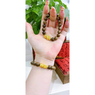 Vòng tay trầm hương cao cấp mix charm tỳ hưu mang lại tài lộc thuận lợi may mắn công việc