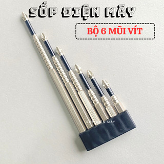 Bộ 7 mũi vít hợp kim từ tính cao chống trượt, mũi tuốc nơ vít 7 chiếc kích thước 25mm-150mm đầu vít PH2 chất liệu thép S