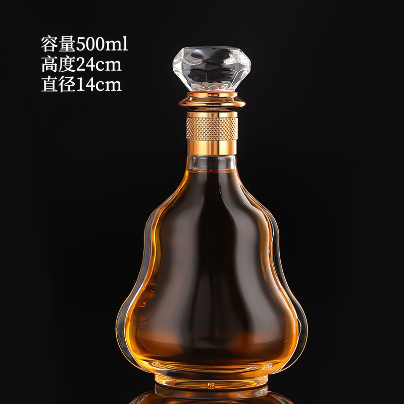 Chai rượu hình quả bầu màu trắng tinh khiết, chai rượu thủy tinh 500ml, DB5002