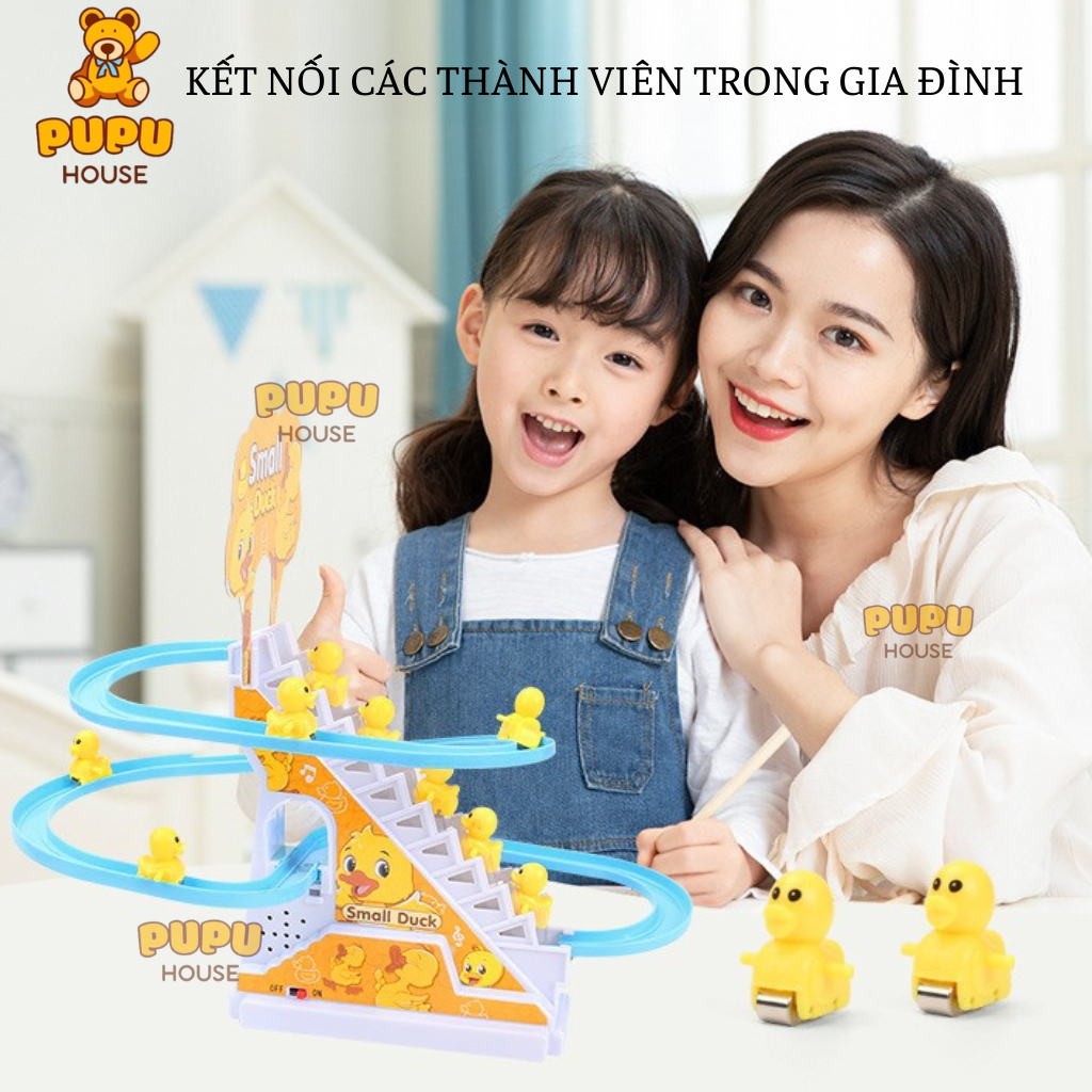 Vịt Leo Cầu Thang Đồ Chơi Cầu Trượt Con Vịt Leo Thang Đồ Chơi Vịt 3 6 9 12 Vịt Có Nhạc Đèn Vịt Vàng-PUPU HOUSE