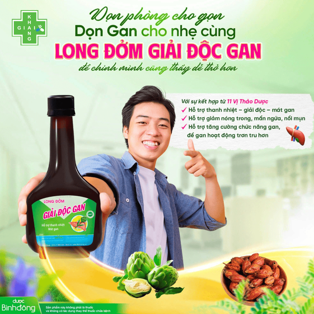 Giúp thanh nhiệt, mát gan, giảm nóng trong cùng Long đởm Giải độc gan Bình Đông (Chai 280ml)