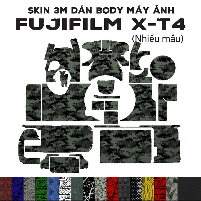 Skin 3M dán Fujifilm X-T4 (Nhiều mẫu) | Miếng dán body máy ảnh chống bám vân tay bảo vệ máy XT4 khỏi bụi bẩn