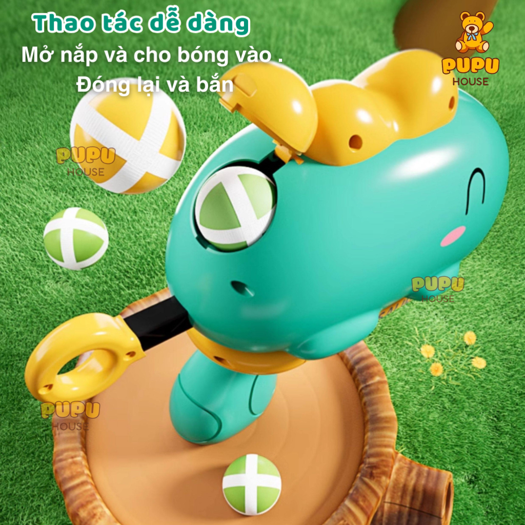 Đồ Chơi Súng Bóng Dính Khủng Long Bắn Bóng Dính Súng Bắn Bóng Kèm Bảng Phi Tiêu Dính Khủng Long - PUPU HOUSE