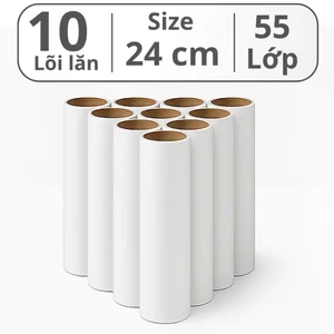 Lõi lăn bụi 10cm, 16cm, 24cm Với 55 Lớp Keo Dính Cuộn Giấy Lăn Bụi Thay Thế Dành Cho Cây Lăn Bụi