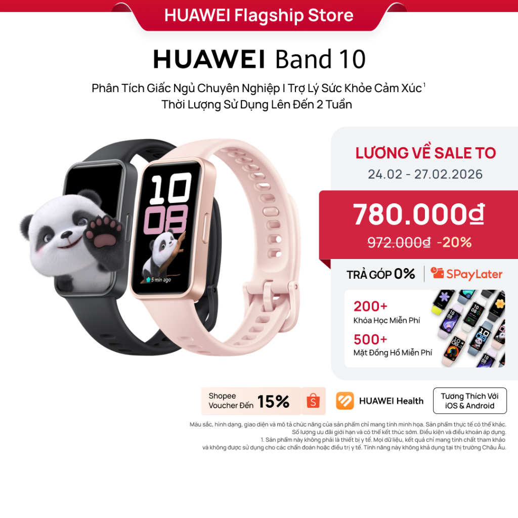 Vòng Đeo Tay Thông Minh HUAWEI Band 10 Khung Hợp Kim Nhôm Tinh Tế | Phân Tích Giấc Ngủ Chuyên Nghiệp