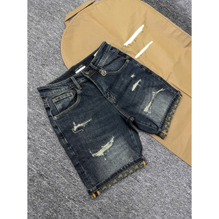 quần short bò nam màu xanh mài rách hoạ tiết điểm nhấn túi sau cực đẹp,vải bò dày mềm phom dáng chuẩn siêu cấp QC