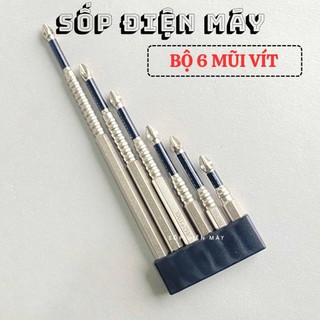 Bộ vít chống trượt INOX bền bỉ mũi vít có từ tính mạnh, răng bám dính vít, đầu khẩu 1/4 phù hợp máy bắn vít, tay cầm vặn