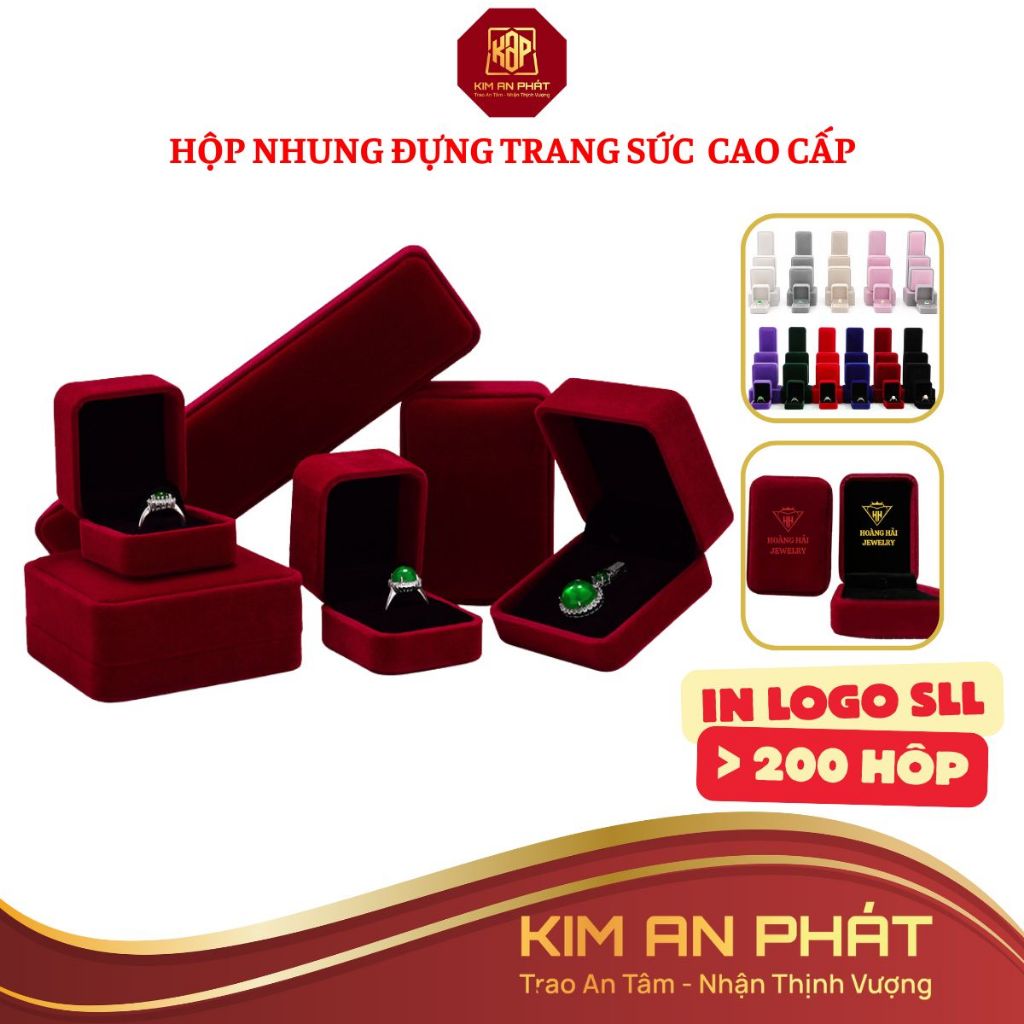 Hộp đựng trang sức nhung JSP nhận in Logo hộp đựng nhẫn dây chuyền vòng tay bông tai hộp nhẫn cưới