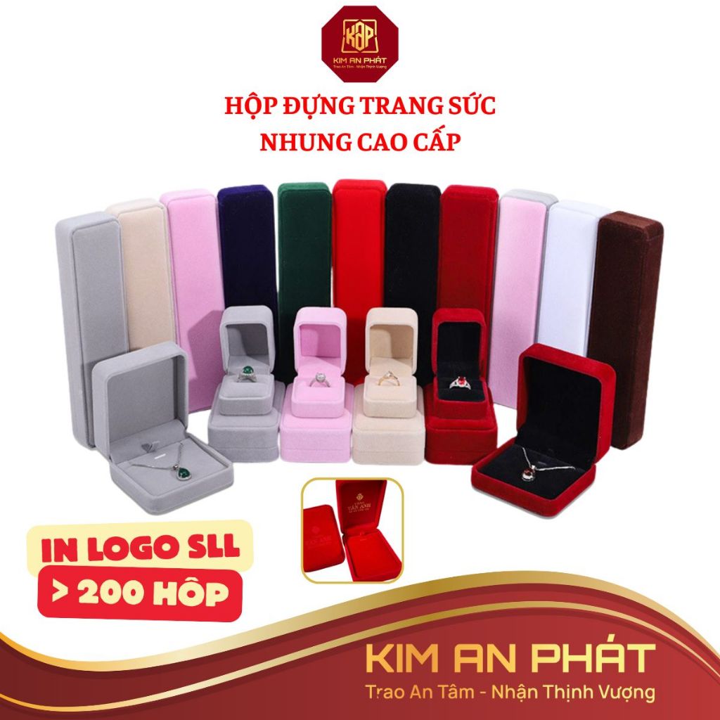 Hộp đựng trang sức nhung JSP nhận in LOGO hộp đựng nhẫn hộp nhẫn cưới dây chuyền lắc vòng tay JSP