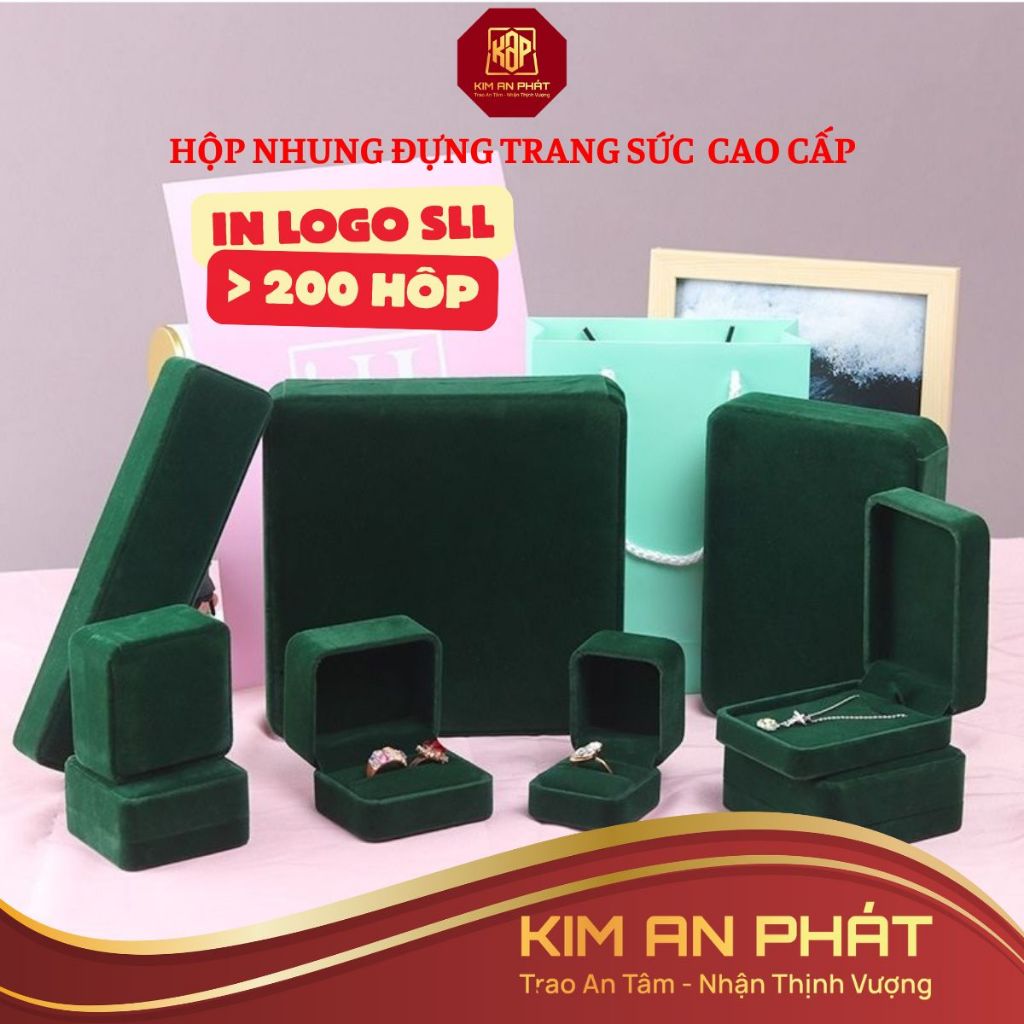 Hộp nhung đựng trang sức JSP nhận in Logo hộp đựng nhẫn dây chuyền vòng tay khuyên tai hộp nhẫn cưới