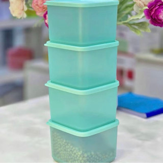(4 hộp) Bộ hộp trữ mát Medium Square Tupperware 1L