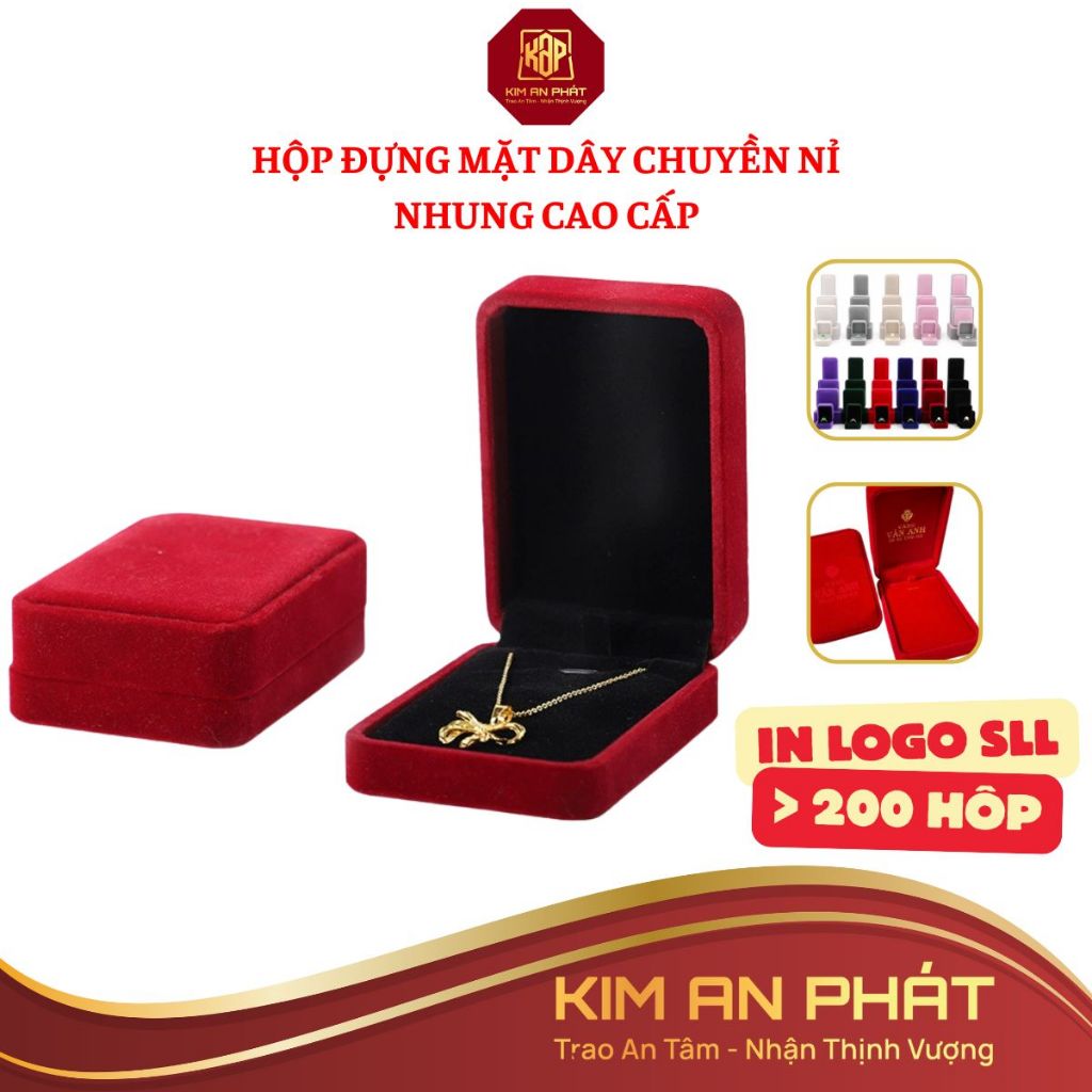 Hộp đựng dây chuyền JSP nỉ nhung nhận in Logo hộp dây chuyền hộp đựng trang sức bông tai JSP