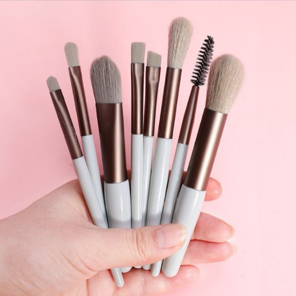 Set 8 Cọ Makeup Mini Cao Cấp – Cọ Trang Điểm Lông Mềm, Đa Năng, Tiện Du Lịch, Phù Hợp Người Mới