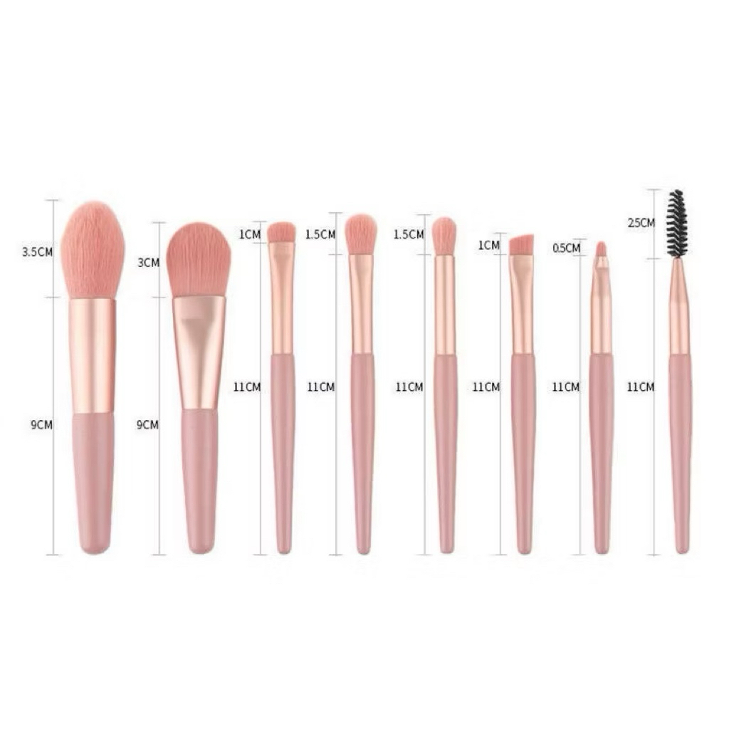 Set 8 Cọ Makeup Mini Cao Cấp – Cọ Trang Điểm Lông Mềm, Đa Năng, Tiện Du Lịch, Phù Hợp Người Mới