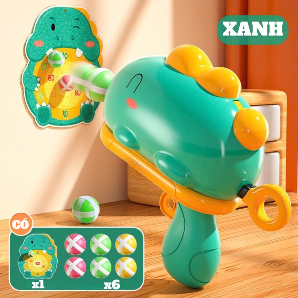 Đồ Chơi Súng Bóng Dính Khủng Long Bắn Bóng Dính Súng Bắn Bóng Kèm Bảng Phi Tiêu Dính Khủng Long - PUPU HOUSE